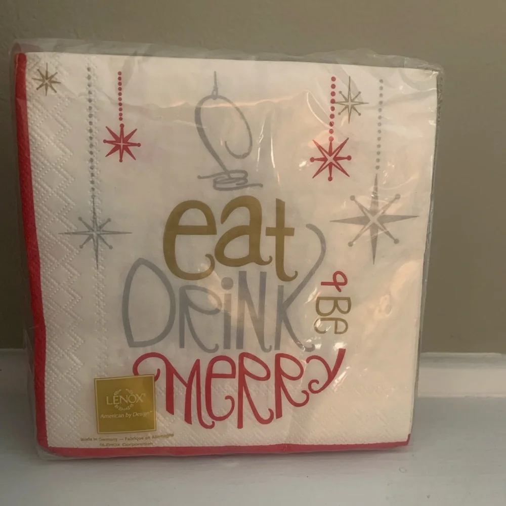 NWOT Bundle of 3 Christmas and Holiday Cocktail Party Napkins